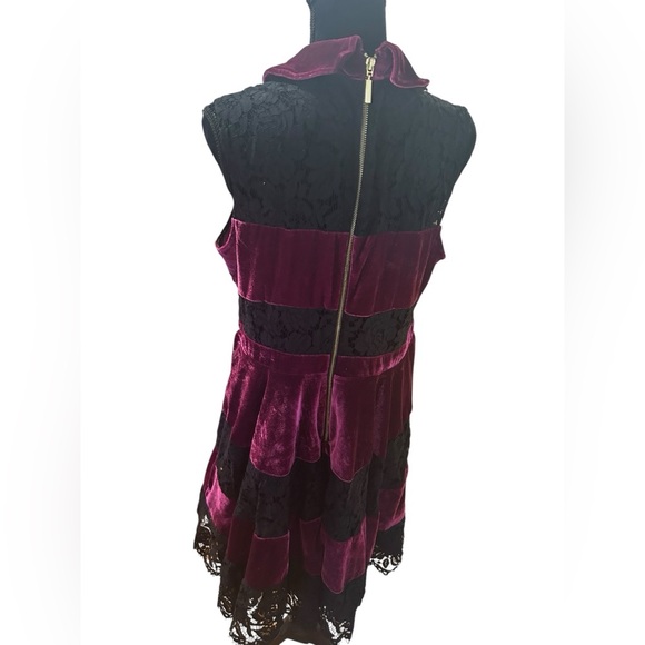 Venus Velvet & Lace Purple Black Dress sz 16 - Picture 3 of 6